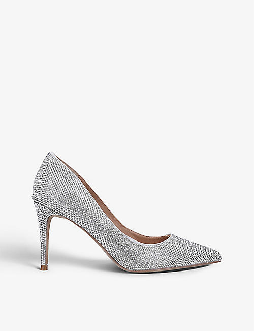 STEVE MADDEN: Lillie rhinestone-encrusted faux-leather courts
