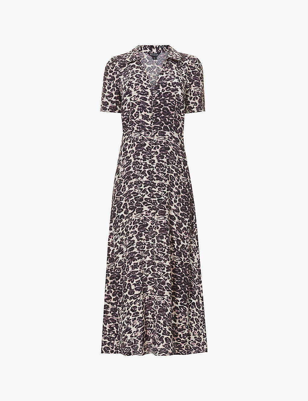 Whistles Womens Multi-coloured Rowan Clouded Leopard Dress 18