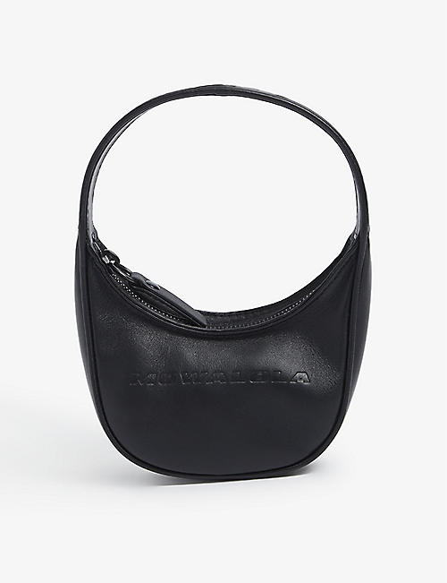 MOWALOLA: Bundle cow-print leather top-handle bag