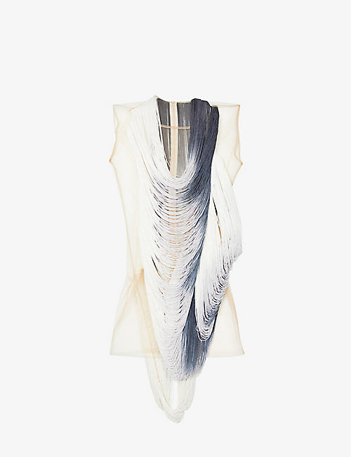 MON VINTAGE BY MARIE BLANCHET: Pre-loved Alexander McQueen tasselled woven mini dress