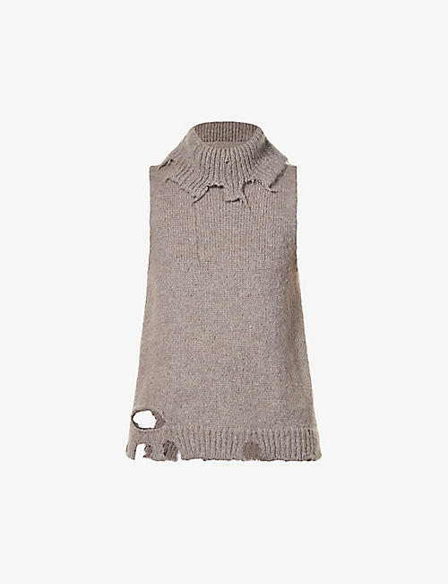MON VINTAGE BY MARIE BLANCHET: Pre-loved Maison Margiela distressed knitted top
