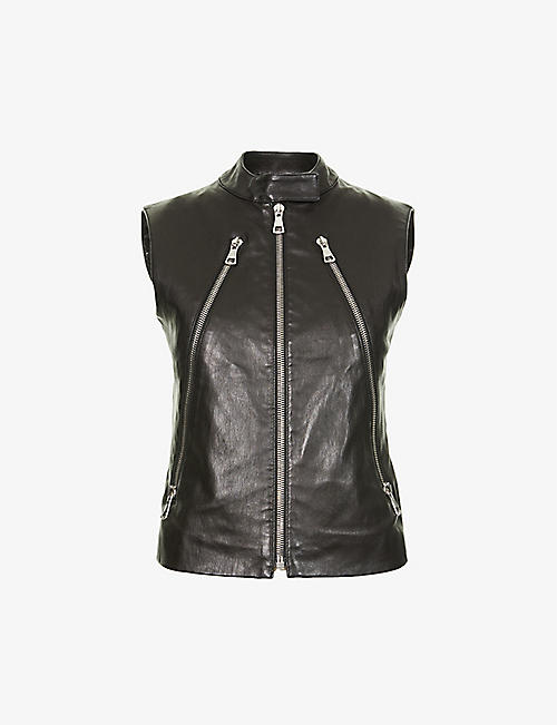 MON VINTAGE BY MARIE BLANCHET: Pre-loved Maison Margiela sleeveless leather jacket