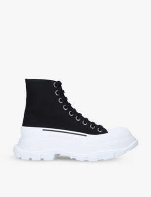 ALEXANDER MCQUEEN: Tread Slick cotton-canvas ankle boots