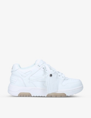 Off-white Out Of Office Logo-embroidered Leather Low-top Trainers In White