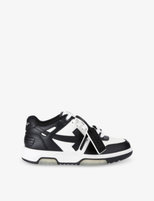 OFF-WHITE C/O VIRGIL ABLOH: Out Of Office logo-embroidered leather trainers