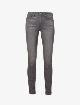 Paige Hoxton Skinny High-rise Stretch-denim Jeans In Grey