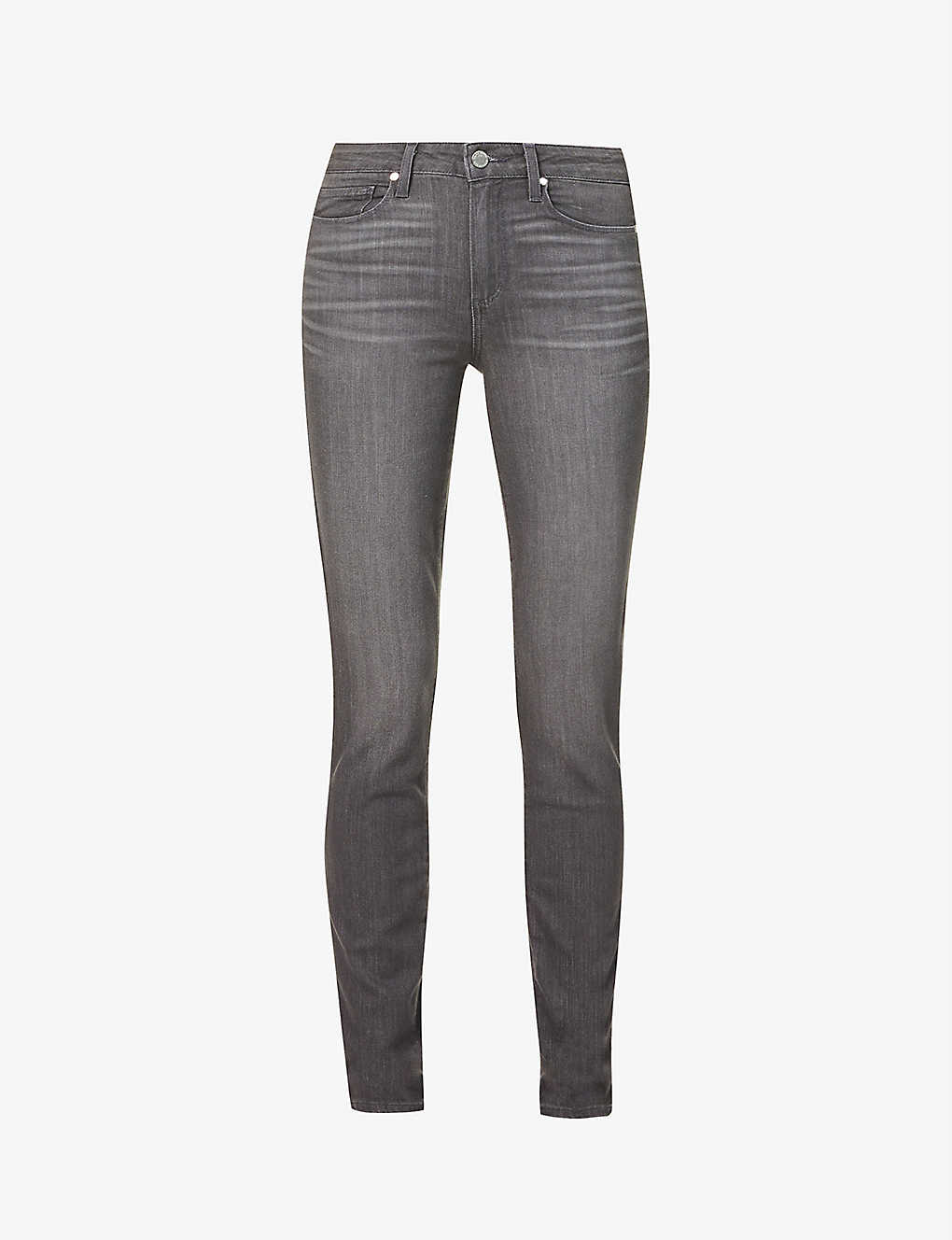 Shop Paige Women's Grey Peaks Hoxton Skinny High-rise Stretch-denim Jeans