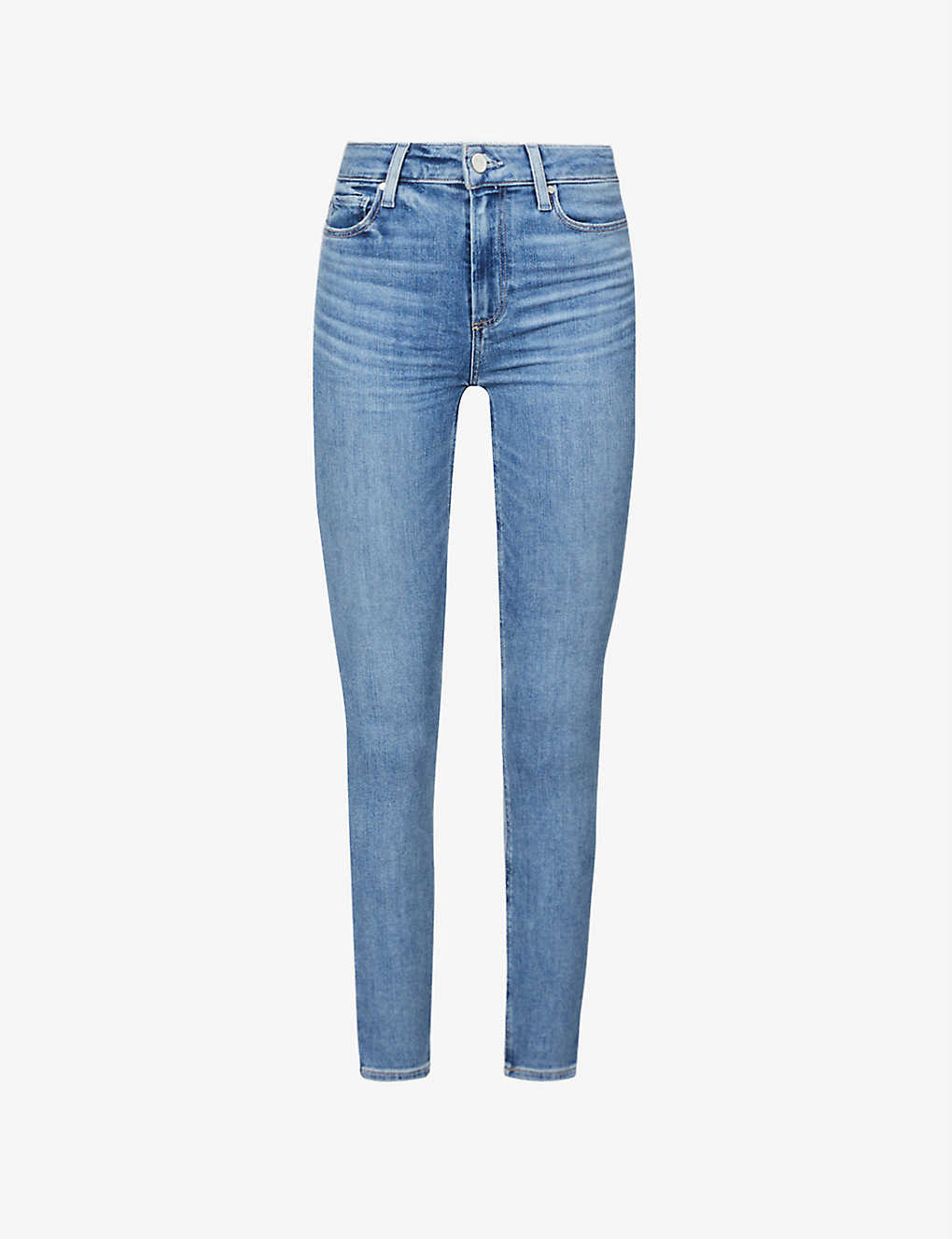 Shop Paige Womens Adventurous Hoxton Ankle Cropped Skinny High-rise Stretch-denim Jeans In Blue