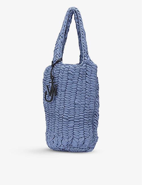 JW ANDERSON: Logo-charm crochet-knit shoulder bag