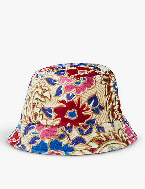 ISABEL MARANT: Hailey paisley-print velvet bucket hat