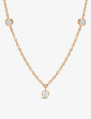 DE BEERS JEWELLERS: Clea 18ct rose-gold and 0.32ct diamond short chain necklace