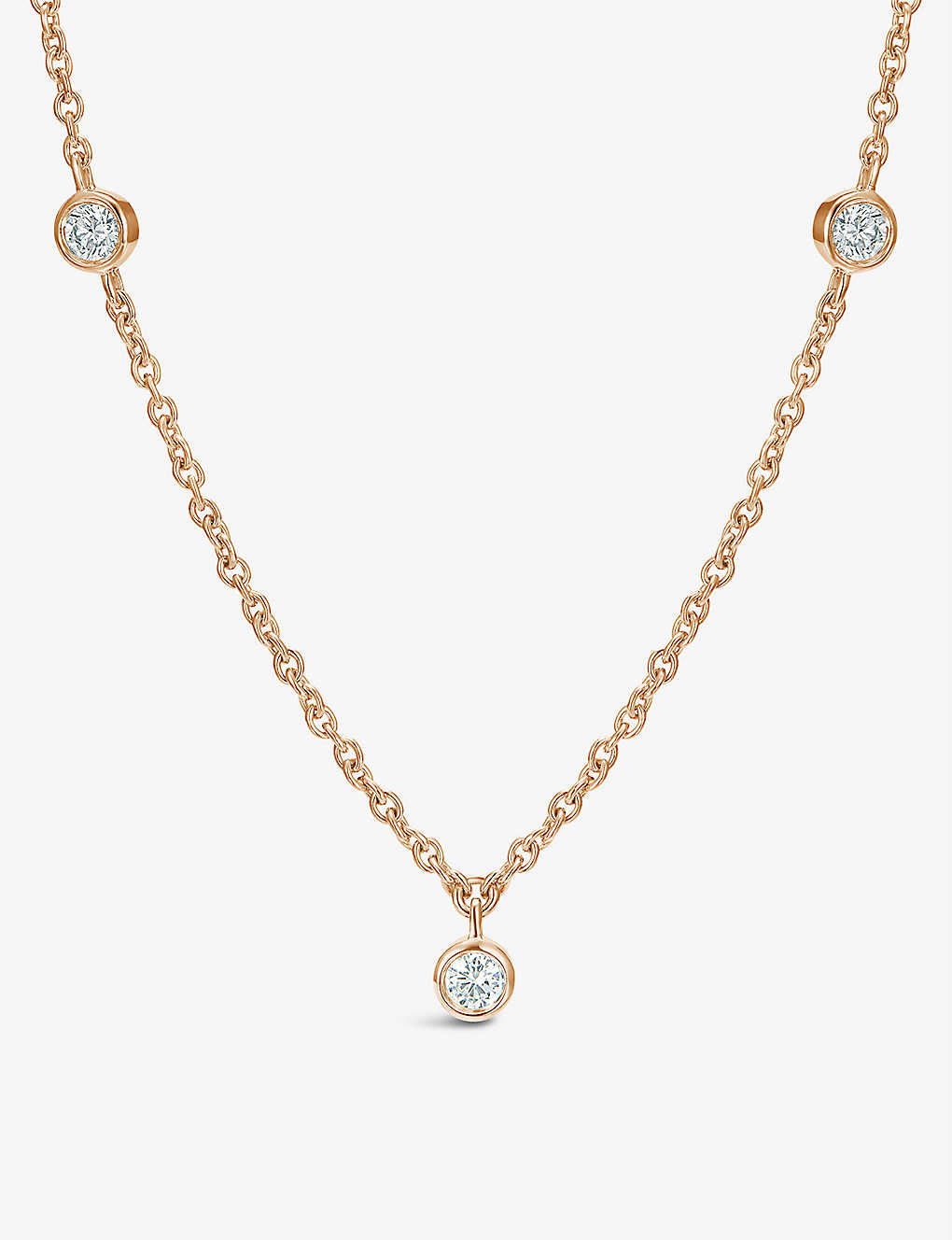 De Beers Clea 18ct Rose-gold And 0.32ct Diamond Short Chain Necklace In 18k Rose Gold
