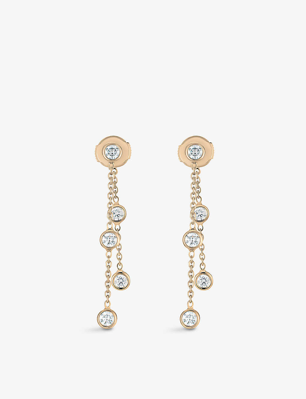 De Beers Clea 18ct Rose-gold And 0.62ct Diamond Stud Earrings In 18k Rose Gold
