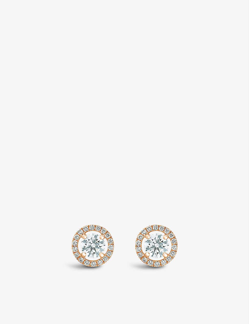 De Beers Aura 18ct Rose-gold And 0.52ct Brilliant-cut Diamond Stud Earrings In 18k Rose Gold