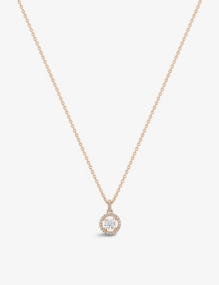 De Beers Aura 18ct Rose-gold And 0.29ct Brilliant-cut Diamond Pendant Necklace In 18k Rose Gold