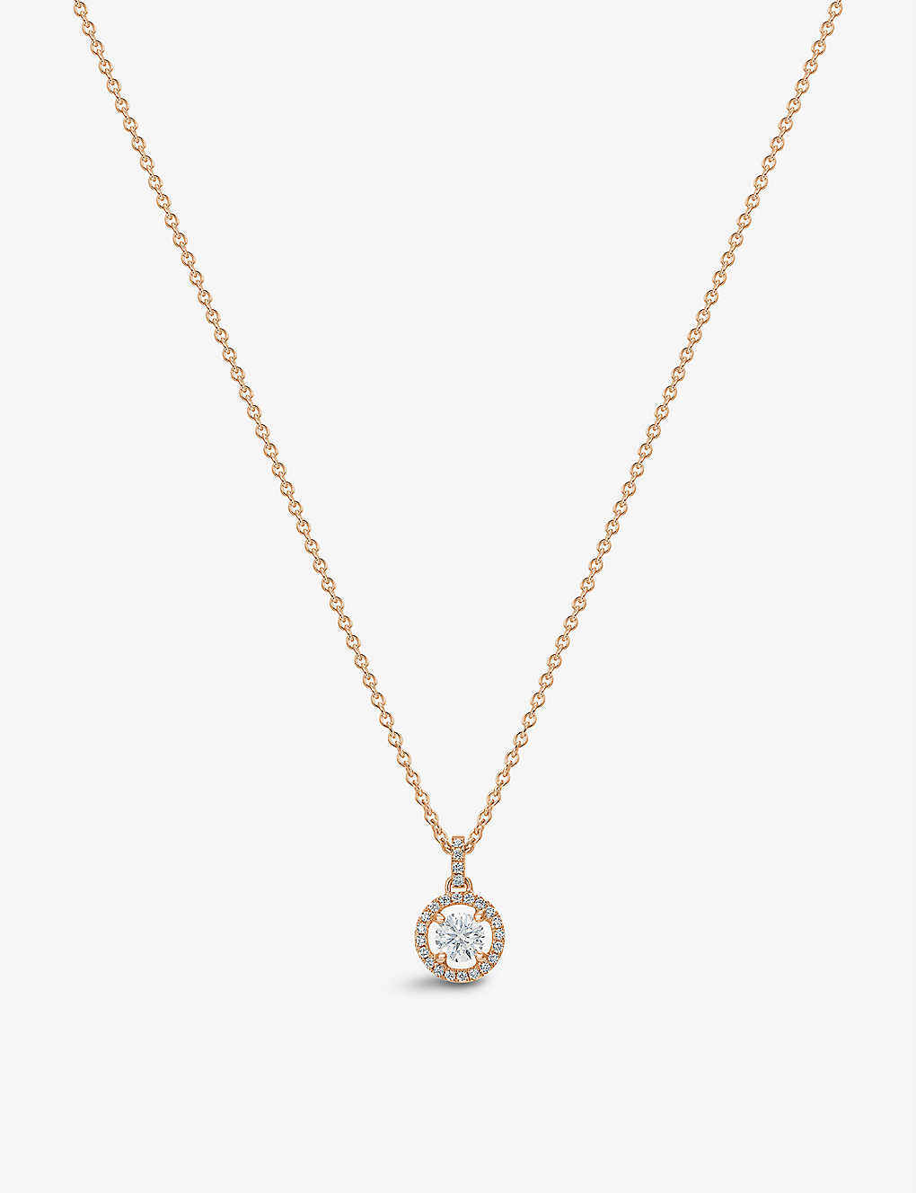 De Beers Aura 18ct Rose-gold And 0.29ct Brilliant-cut Diamond Pendant Necklace In 18k Rose Gold