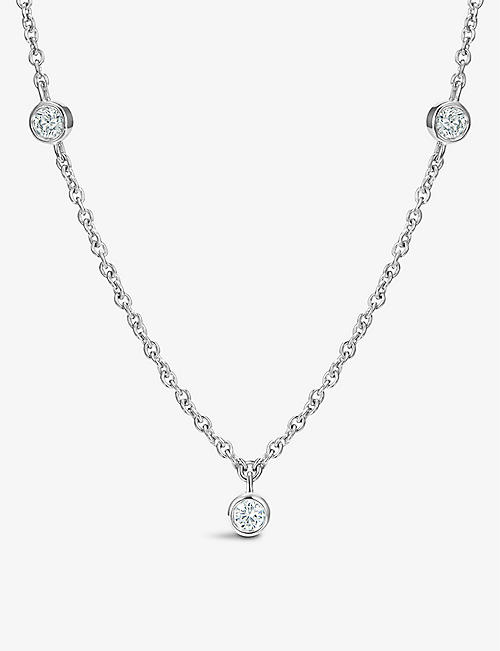DE BEERS: My First De Beers Clea 18ct white-gold and 0.32ct diamond necklace