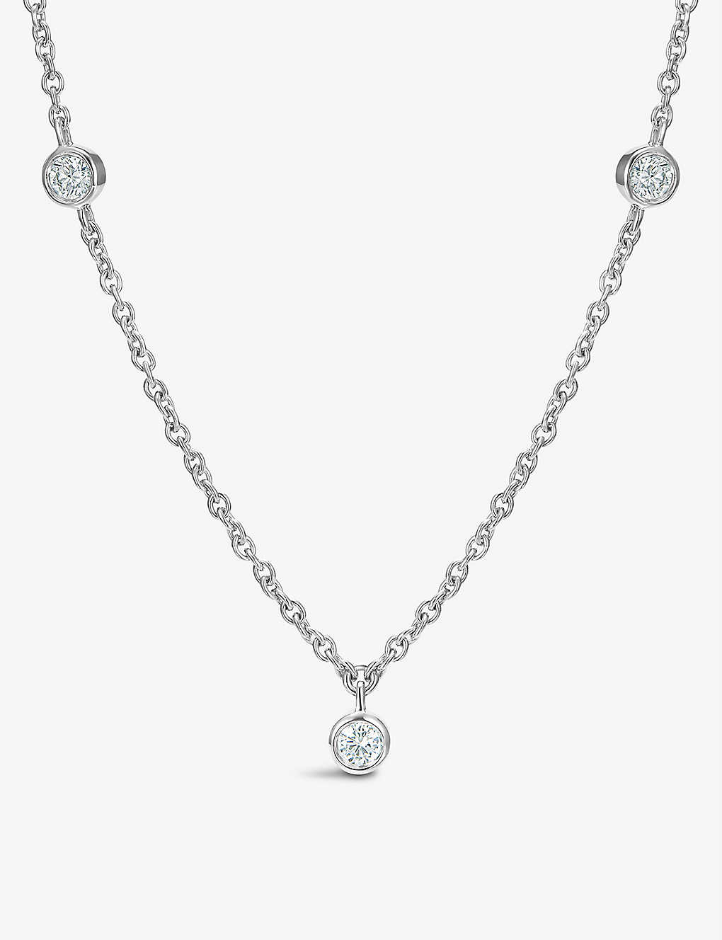 De Beers My First  Clea 18ct White-gold And 0.32ct Diamond Necklace In 18k White Gold