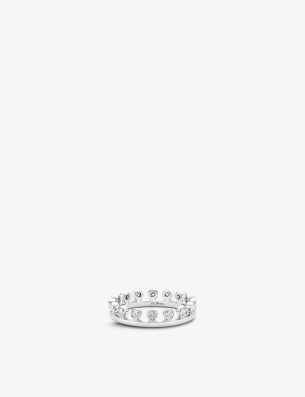 De Beers Dewdrop 18ct White-gold And 0.38ct Diamond Ring In 18k White Gold