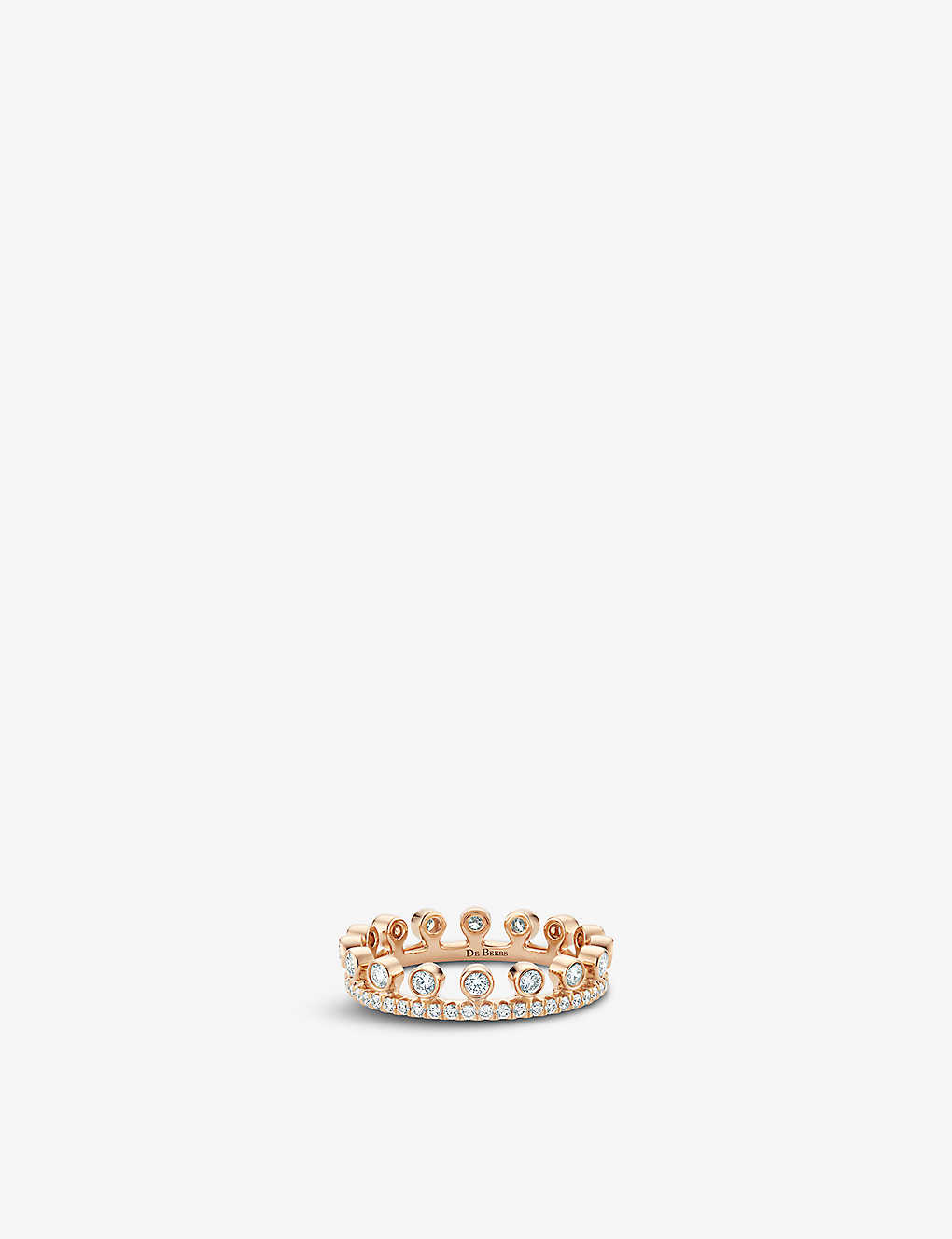 De Beers Dewdrop 18ct Rose-gold And 0.65ct Diamond Pavé Ring In 18k Rose Gold