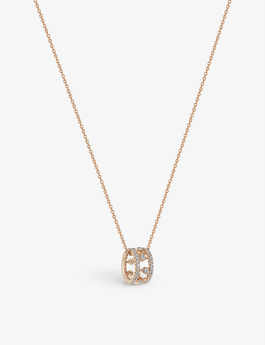 De Beers Dewdrop 18ct Rose-gold And 0.59ct Diamond Pendant Necklace In 18k Rose Gold