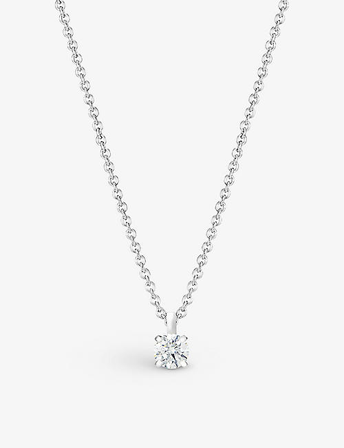 DE BEERS: DB Classic platinum and 0.20ct brilliant-cut diamond necklace