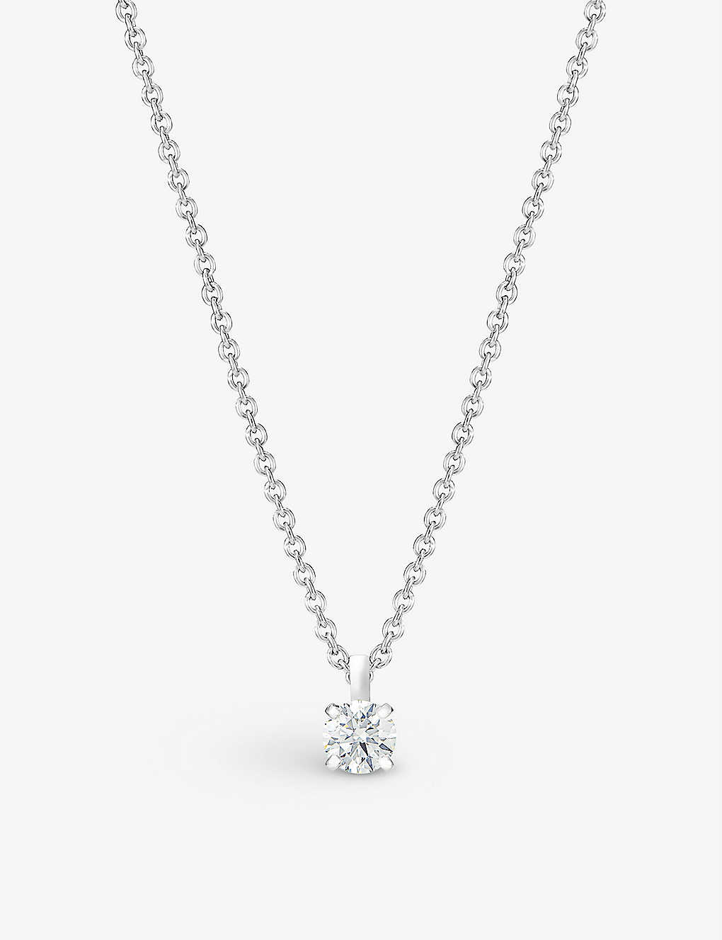 De Beers Db Classic Platinum And 0.20ct Brilliant-cut Diamond Necklace