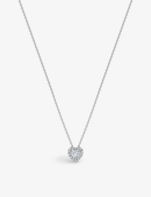 DE BEERS JEWELLERS: Aura Heart 18ct white-gold and 0.29ct brilliant-cut diamond necklace