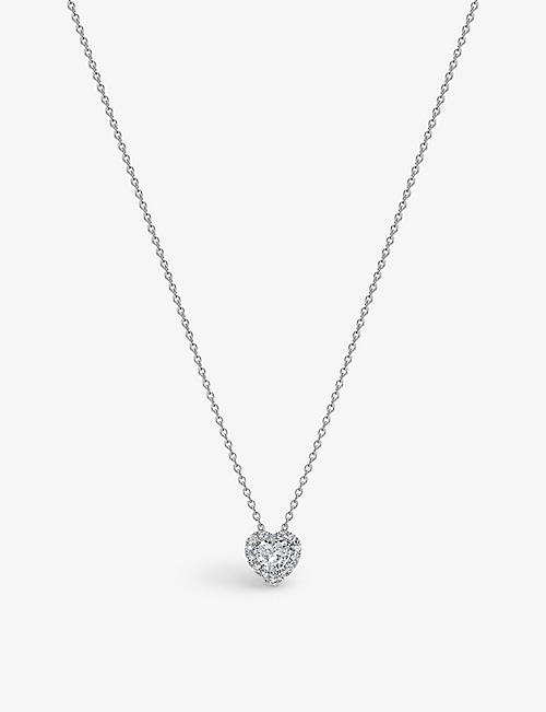 DE BEERS: Aura Heart 18ct white-gold and 0.29ct brilliant-cut diamond necklace