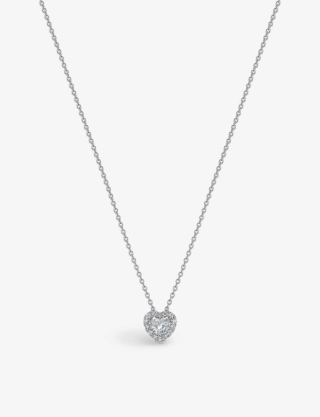 De Beers Aura Heart 18ct White-gold And 0.29ct Brilliant-cut Diamond Necklace In 18k White Gold