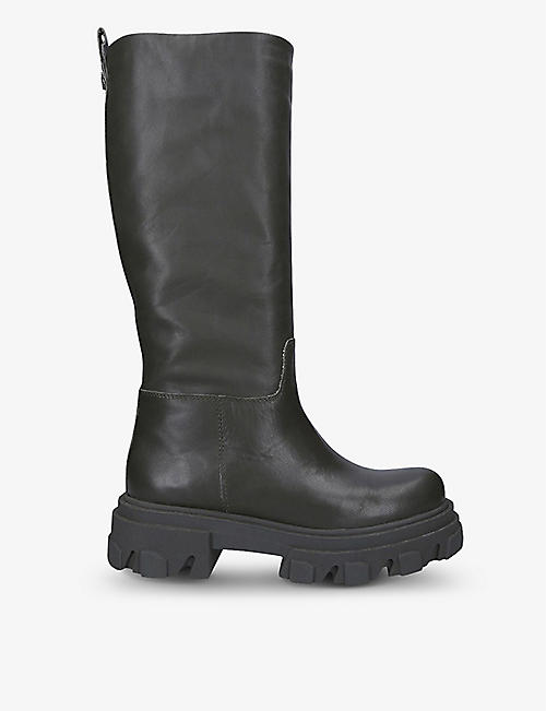 CARVELA: Shy Pull On chunky-soled knee-high leather boots