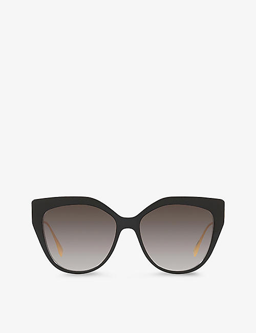 FENDI: FE40011U cat-eye acetate and metal sunglasses