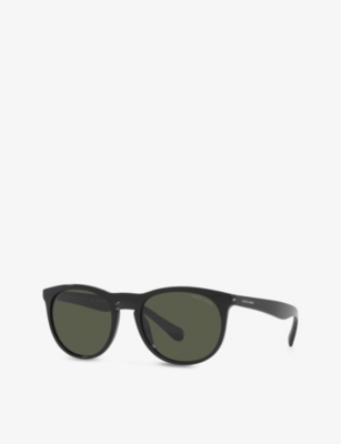 Shop Giorgio Armani Women's Black Ar8149 Round-frame Acetate Sunglasses