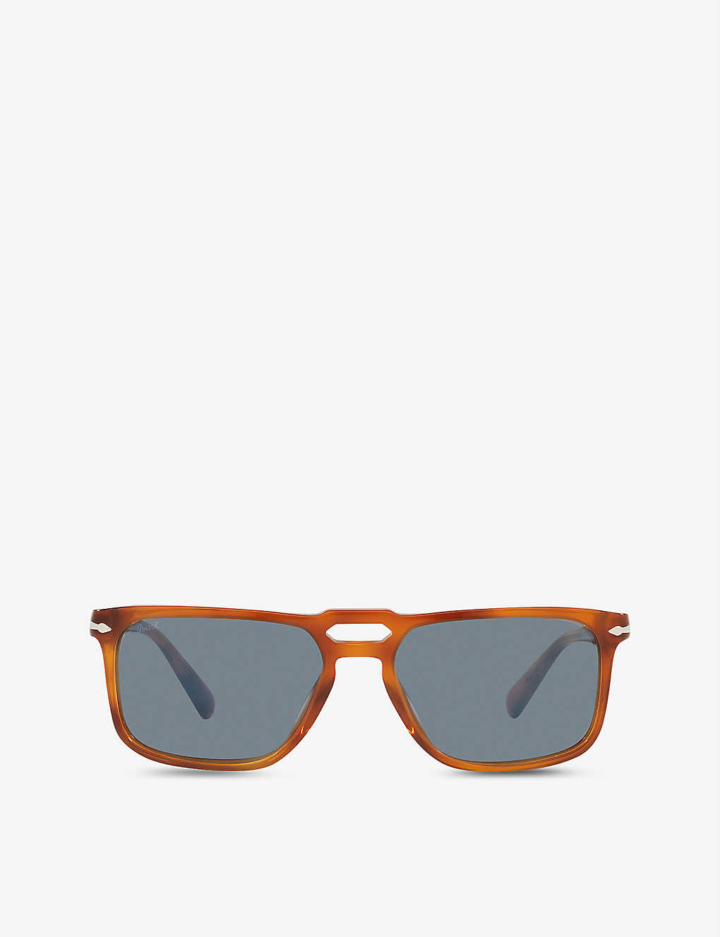 Persol Po3273s Rectangle-shape Pilot Acetate Sunglasses In Brown