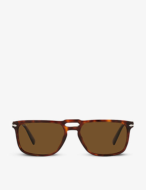PERSOL: PO3273S square-frame acetate and crystal-glass sunglasses