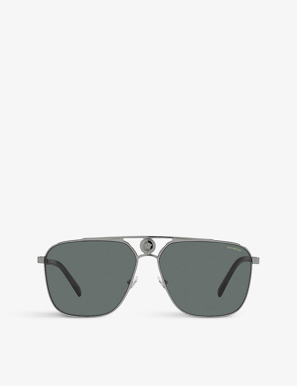 Versace Ve2238 Aviator-frame Glass And Metal Sunglasses In Grey