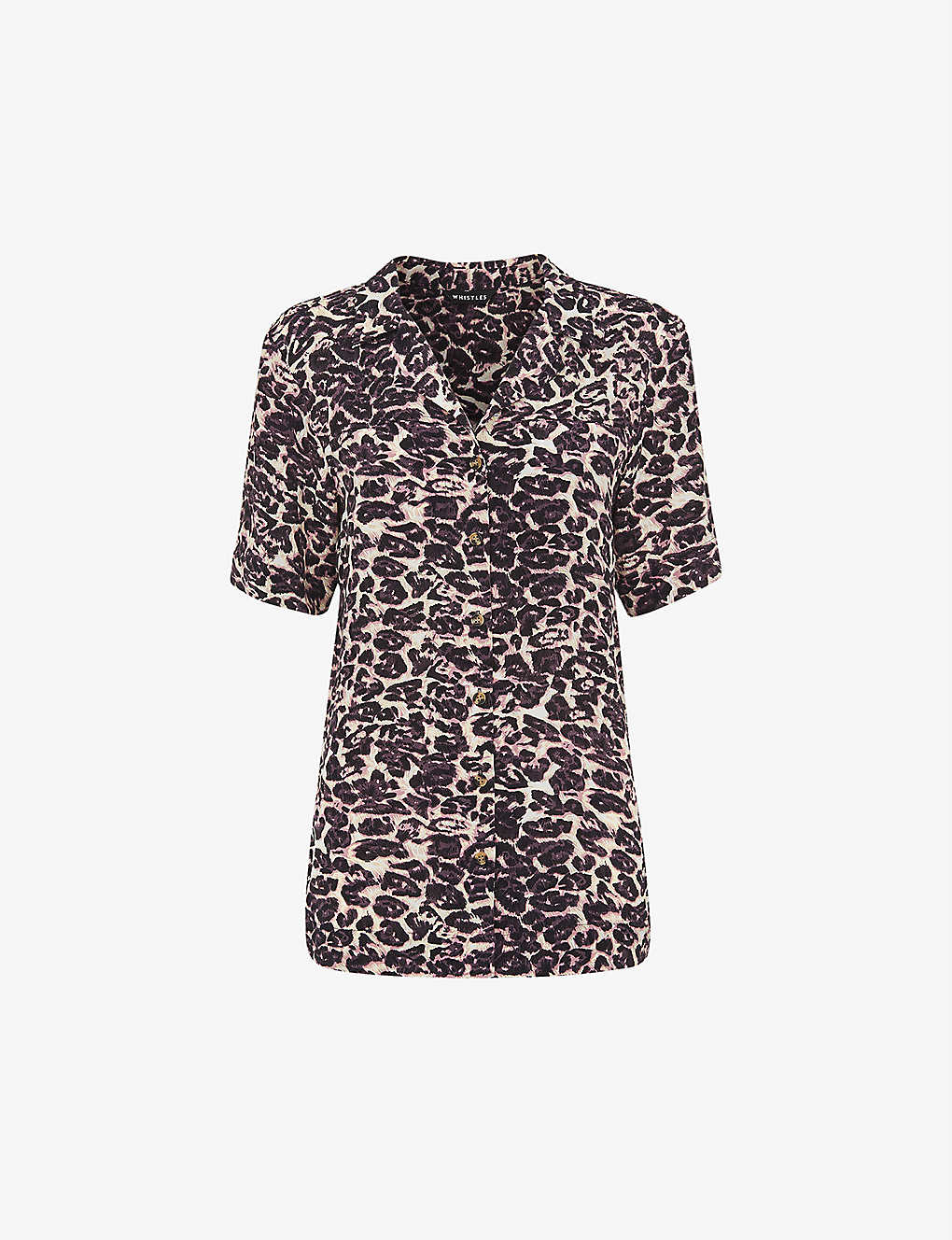 WHISTLES WHISTLES WOMEN'S MULTICOLOUR LEOPARD-PRINT RELAXED-FIT WOVEN SHIRT,49016414