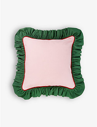 IN CASA BY PABOY: Ruffle handmade cotton cushion cover 45cm x 45cm