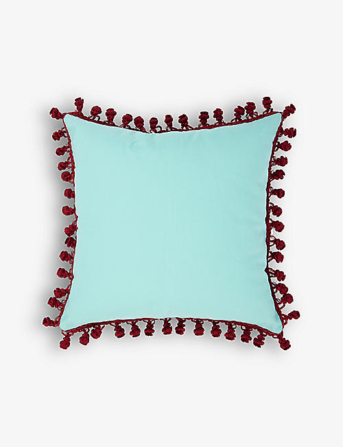 IN CASA BY PABOY: Pompom handmade cotton cushion cover 45cm x 45cm