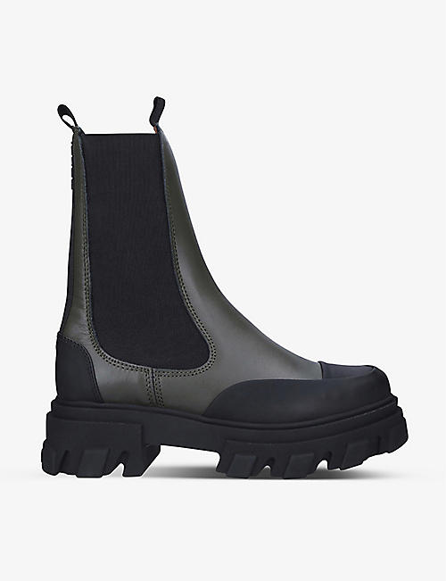 GANNI: XL leather Chelsea boots