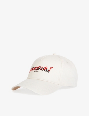 The Kooples Womens Ecr01 What Is? Logo-print Cotton Cap In Ecr01