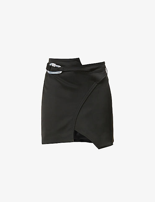 HELIOT EMIL: High-waisted asymmetric crepe mini skirt