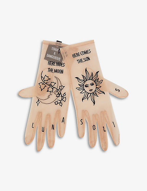 TENDER & DANGEROUS: Here Comes The Sun embroidered net gloves