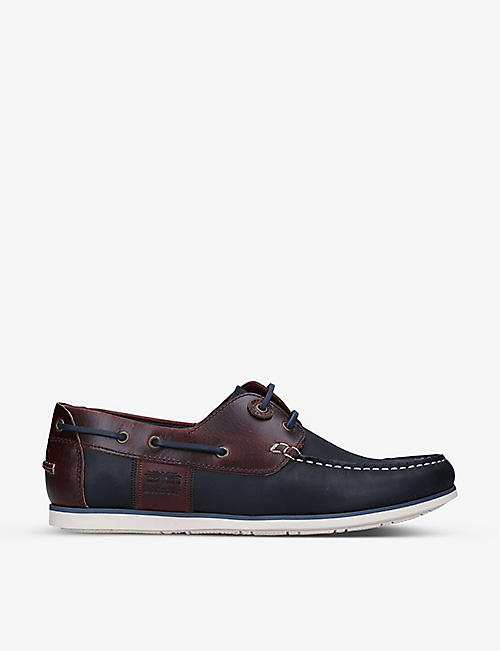 BARBOUR: Capstan oiled-leather boat shoes