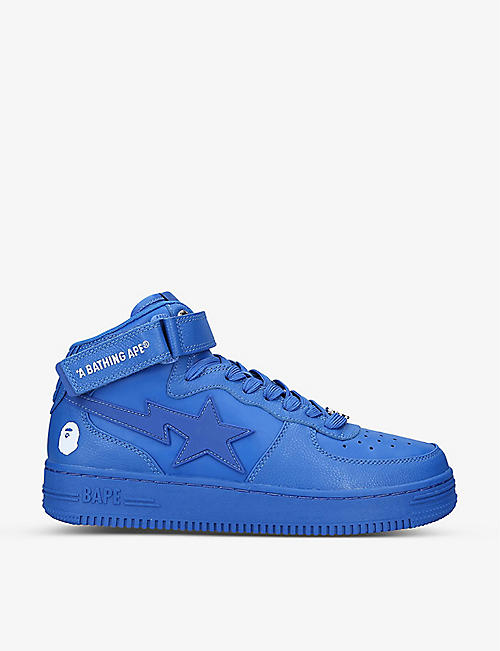 A BATHING APE: BAPE STA star-embossed leather mid-top trainers