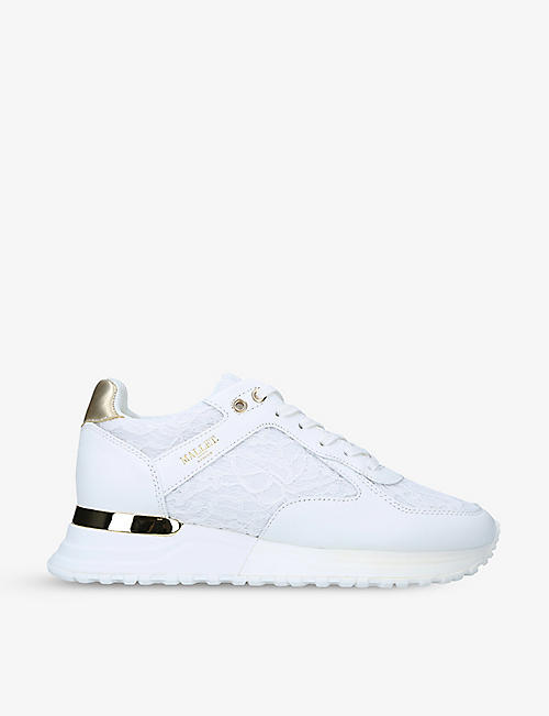 MALLET: Lux 2.0 leather and lace low-top trainers