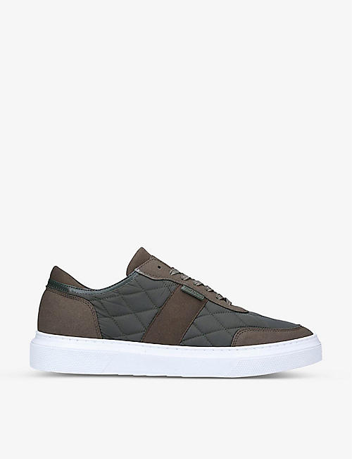BARBOUR: Liddesdale quilted shell and woven low-top trainers