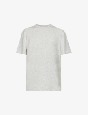 Skims Boyfriend Oversized Stretch-jersey T-shirt In Light Heather Grey