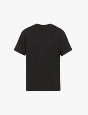 Shop Skims Womens Onyx Boyfriend Oversized Stretch-jersey T-shirt