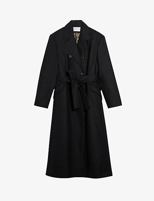 CLAUDIE PIERLOT: Goody belted double-breasted wool-blend maxi coat